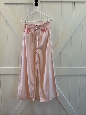 GAP Denim Superlight Pull-on Baggy Wide-Leg Drawstring Pink Whitewash Jeans